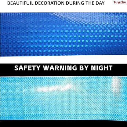 Blue Reflective Tape 6 inch Wide, Outdoor Waterproof High Visibility Warning Industrial Marking Tape, Safety Stickers (68 feet)