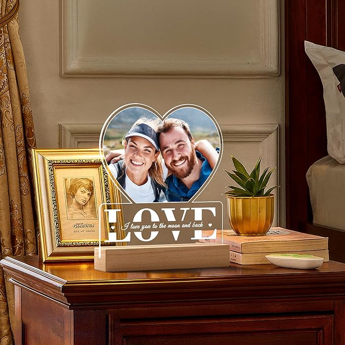 Custom Picture Frames, Personalized Photo Frame, Customized Picture Frame, Personalized Anniversary Valentines Day Gifts for Women Men Him Her Girlfriend Boyfriend Couple Wife