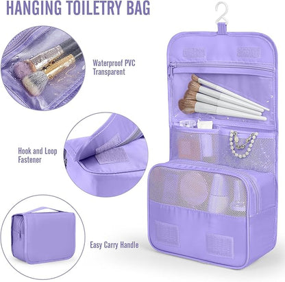Veken 8 Set Packing Cubes for Travel Essentials, Suitcase Organizer Bags in 4 Sizes, Carry-On Luggage Accessories with Large Laundry & Hanging Toiletry Bag, Must-Have for Airplane, Road Trip & Camping