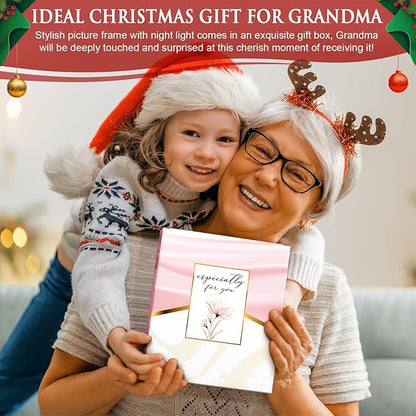 Grandma Gifts Christmas Gifts for Grandma from Granddaughter Grandson Grandkids, LED Night Light with Grandmother Picture Frame 5x7, Personalized Gift for Nana Grandmother Gigi Granny Birthday Gift