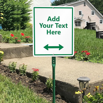 SmartSign 12 x 10 inch Custom Yard Sign with 3 foot Stake - Add Your Text & Choose Arrow, 40 mil Laminated Rustproof Aluminum, Set of 1, Made in USA
