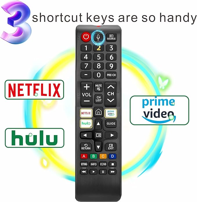Replacement Remote for Samsung TV, Voice Control, Compatible with 2026-2016 Smart TV, LED, QLED, Crystal UHD & The Frame Series, 2-Year Warranty