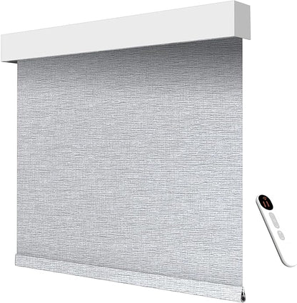 Smart Motorized Blinds – 100% Blackout Roller Shades with Remote, Alexa/Google Home/Siri Control, Matter Compatible, Wireless Rechargeable Battery, Custom Sizes for Windows & Sliding Doors