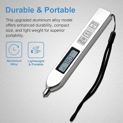 Pen Type Vibration Tester Meter Digital Vibrometer Vibration Testing with Acceleration Velocity Displacement TV2600 (Aluminum Alloy)