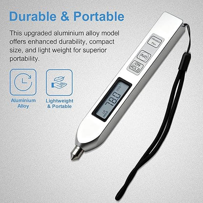 Pen Type Vibration Tester Meter Digital Vibrometer Vibration Testing with Acceleration Velocity Displacement TV2600 (Aluminum Alloy)