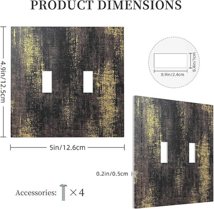 Decorative Switch Plates Vintage Industrial Rusty Metallic 2 Gang Double Toggle Outlet Light Switch Cover Wall Plate Electrical Faceplate For Farmhouse Cabin Decor
