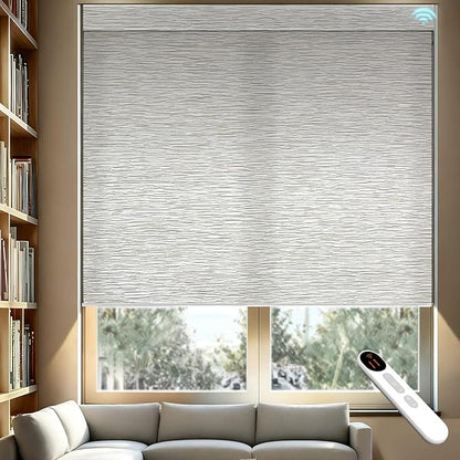 Smart Motorized Blinds – 70% Blackout Roller Shades with Remote, Alexa/Google Home/Siri Control, Matter Compatible, Wireless Rechargeable Battery, Custom Sizes for Windows & Sliding Doors