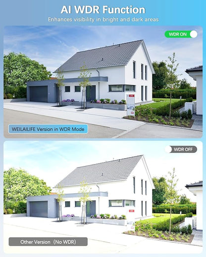 【2-Way Audio】 Wired Security Camera System, Home Video Security Cameras Systems, Outdoor POE IP Cameras Surveillance DVR Kits
