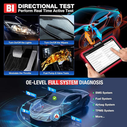 KINGBOLEN K10 Pro Full Systems 10" Car Scanner Topology Map, Bidirectional Scan Tool Bluetooth OBD2 Scanner, 41+ Reset Service, ECU Function, FCA AutoAuth, CANFD & DOIP,2 Years Update, V.A.G Guided