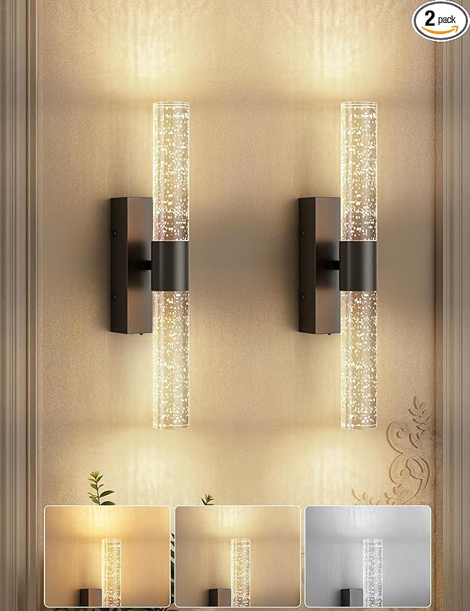 Battery Operated Wall Sconce Set of 2,3CCT Dimmable,10400mAh,Black Modern Rechargeable Wall Sconce with Remote,Wireless Wall Lights for Bedroom,Living Room,Hallway(15.3 inch)