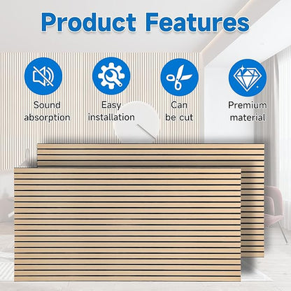 5 Pack Large Acoustic Wall Panels 47.2 x 23.6 x 0.4 Inch Sound Proof Sound Absorbing Polyester Fiber Panels Self-Adhesive Decorative Acoustic Panels for Home Studio, Office, Recording