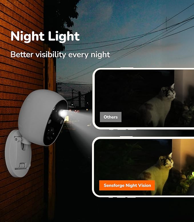 Sensforge 2.5K Indoor & Outdoor Security Camera Bundle, Wired Pan-Tilt + Battery Camera Set, Human/Pet/Vehicle Detection, Dual-Band Wi-Fi (2.4G/5G), Local SD Storage, No Monthly Fees