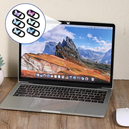 6 Pcs Webcam Cover Slide Butterfly Design Ultra-Thin Laptop Camera Cover Slide Web Cam Privacy Blocker for Laptop Desktop Computer Smartphone Tablet to Protect Your Privacy and Security