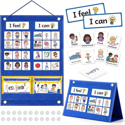 Feelings Chart, Social Emotional Learning Activities,Autism Learning Materials, ADHD Tools,Behavior Management,Anger Management Toys,Calm Down Corner Supplies for Classroom Daycare & Home