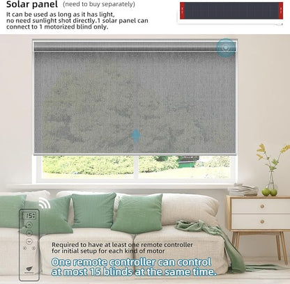 SmartWings Motorized Light Filtering Shades, Work with Homekit, Alexa Google, 50% Blackout PVC Free Smart Blinds for Windows, Cordless Window Shades with Remote, Customized, Charcoal