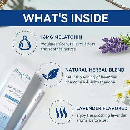 PUFFIAIR Energy to Ease Duo Herbal Diffuser Pen Set | Caffeine and Melatonin Inspired Blends | Blue Orange | 2 Count