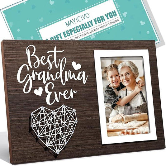 Grandma Gifts Picture Frame, Christmas Gifts for Grandma from Grandchildren Granddaughter, Nana Gift Best Nana Ever Grandkids Photo Frame Grandmother Birthday Thanksgiving Mothers Day Gift - 4x6 Photo