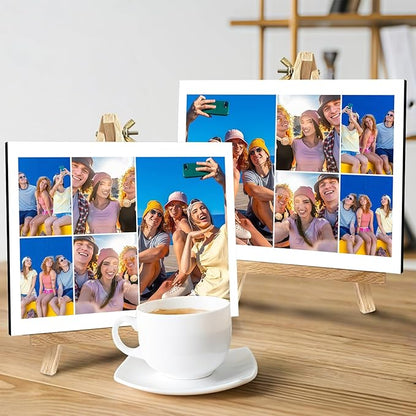 Custom Photo Frame with Stand, Personalized Picture Display, MDF and Wood Construction, Desktop Decor, Multiple Designs, Customizable Gift for Family and Friends