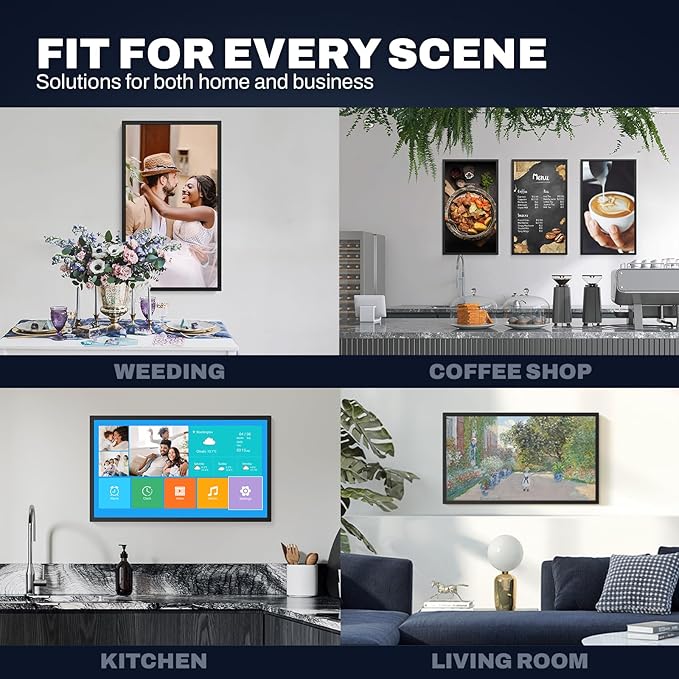 32 Inch FHD Extra Large Digital Picture Frame Touchscreen, 64GB FHD IPS WiFi Digital Photo Frame Remote, Share Photo/Video via Apps, Email, Auto-Rotate, Black