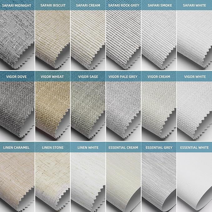 SmartWings Fabric Samples for Motorized Blackout Shades Blinds Fabric Sample (30 Colors), Custom Size, Rechargeable Battery, Works with Matter/Apple HomeKit, Alexa, Thread/Zigbee, Remote Optional
