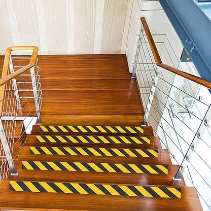 COSIMIXO 4" x 35Ft Black&Yellow Heavy Duty Anti Slip Tape for Stairs Outdoor/Indoor Waterproof Grip Tape Safety Non Skid Roll for Stair Steps Traction Tread Staircases Anti-Slip Strips…