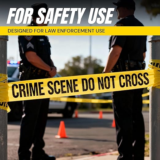Crime Scene Do Not Cross Tape 2 Pack 3 inch x 1000 feet, Bright Yellow with a Bold Black Print for High Visibility • Tear Resistant Design