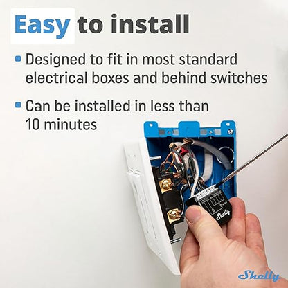 Shelly Wave 2PM US LR UL | Z-Wave Long Range Smart Switch Relay, 2-Channel 16 A with Power Metering | Home Automation | High Compatibility | Easy Installation | iOS Android App