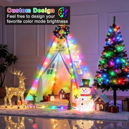 200 LED Smart String Lights, 66FT Twinkle Lights Plug in with Remote & App Control, Warm White + RGB Music Sync Timer Indoor String Lights, for Bedroom Classroom Holiday Decor
