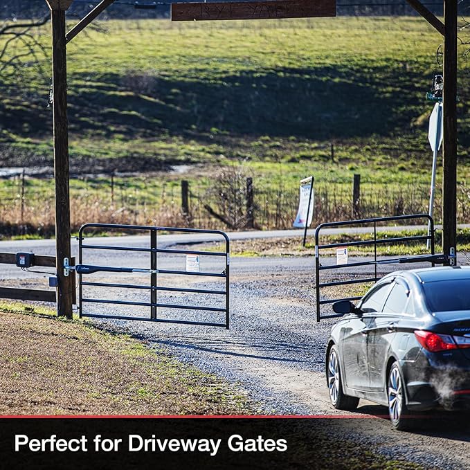 Mighty Mule MM372W Dual Automatic Gate Opener, Smart and Solar Ready-Up to 16ft Long or 550lb per Leaf, Black, 1 Dual Gate Opener Kit