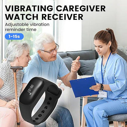 Nurse Call System with 10 Alert Emergency Call Buttons,2 Wrist Watch Receivers and 1 Display Receiver Wireless Caregiver Pager Calling System,1000ft, for Medical Clinic Nurses Station Home Hospital