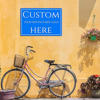 Custom Sign,Aluminum Weatherproof Metal Sign Multiple Sizes,Reflective, Customize for Office, Business, Workplace, office, Home, Delivery Signs(10 * 7Inch)