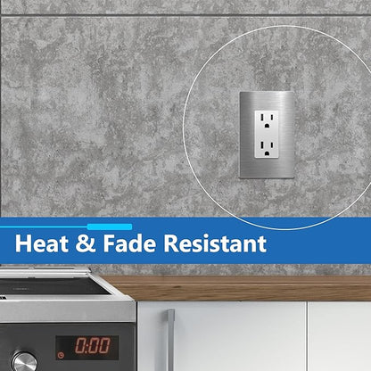 LIDER Decorator Metal Wall Plate, Temperature and Impact Resistant, 430 Stainless Steel, Screwless Cover, Modern Decoration Upgrade, Mid-Size 1-Gang 4.88" x 3.11", Stainless Steel, LSMWP-31M-SS