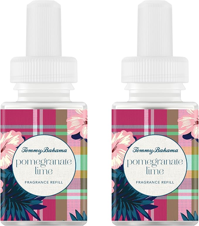 Pura & Tommy Bahama Home Scent Refill - Smart Home Air Diffuser - Up to 120-Hours of Premium Fragrance per Refill - Household Essential - Diffuser Fragrance - 2 Pack, Pomegranate Lime