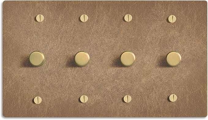 SELECT Vintage Brass Dimmer Light Switch, 1 Way Rotary Dimmer, 4 Gang TRIAC/Leading Edge Dimmable LED Light Switch, 15A 120V AC with Brass Knob, Faceplate & Dimming Module, UL Listed