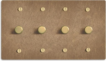 SELECT Vintage Brass Dimmer Light Switch, 1 Way Rotary Dimmer, 4 Gang TRIAC/Leading Edge Dimmable LED Light Switch, 15A 120V AC with Brass Knob, Faceplate & Dimming Module, UL Listed