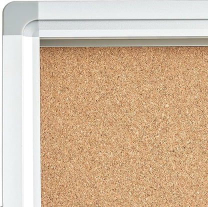 Lockable Display Case 24x36 - Enclosed Cork Bulletin Board with Locking Door, Wall Mounted Aluminum Notice Board for Office, School, Posters, Cards