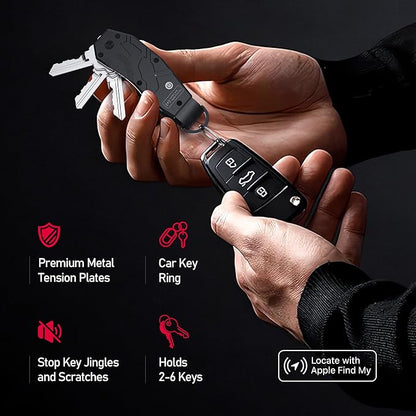Zeeker Air Keychain, Key Organizer Works with Apple Find My, Built-in airtag Chips, Holds 2-6 Keys, Car Key Chains with GPS Tracker, Key Finder, Minimalist Key Holder for Men and Women, iOS Only Use