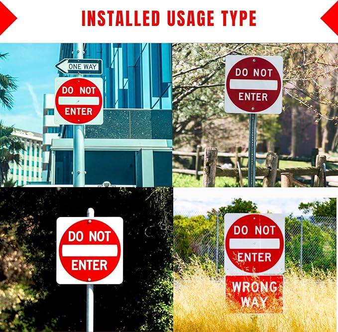 Do Not Enter Sign 30 x 30. A Real Sign. 3M High Intensity Prismatic Reflective Sheeting with 10 Years Warranty.