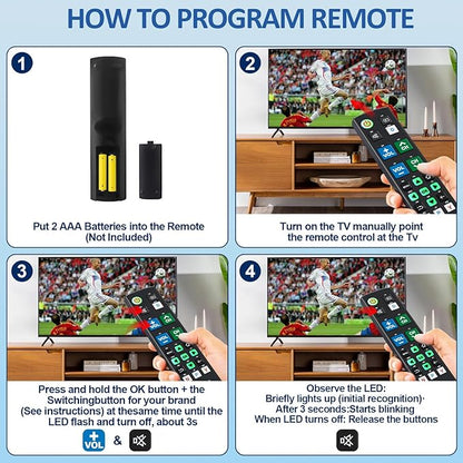 Universal Big Button TV Remote Replacement, Compatible with All Samsung/VIZIO/LG/Sony/Philips Smart TVs and More