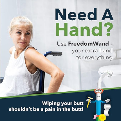 Toilet Aids for Wiping – 14.5” Wipe Assist for Toileting for All People with Range of Motion Limitations – Toilet Wiper Reacher Aid/Toilet Paper Extender for Holding Tissue & Personal Hygiene Products