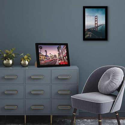Americanflat 8x12 Picture Frame with Shatter-Resistant Glass - Signature Collection - Gallery-Style Frames Made of Engineered Wood - Photo Frame for Tabletop and Wall Display - Black
