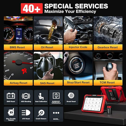 KINGBOLEN K10 Pro Full Systems 10" Car Scanner Topology Map, Bidirectional Scan Tool Bluetooth OBD2 Scanner, 41+ Reset Service, ECU Function, FCA AutoAuth, CANFD & DOIP,2 Years Update, V.A.G Guided