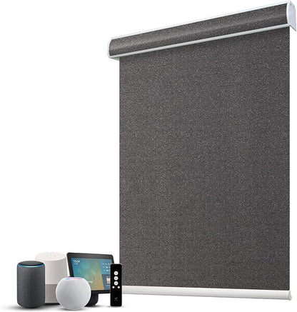 SmartWings Motorized 100% Blackout Shades Blinds, Custom Size, Cordless Window Shades with Rechargeable Battery, Work with Matter/Apple HomeKit, Alexa, Thread/Zigbee, Remote Optional, Eclipse Umber