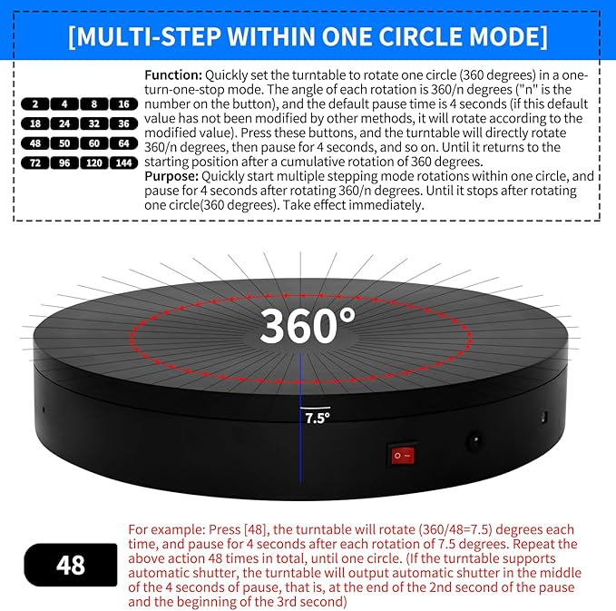 Programmable Large Motorized Electric Turntable Command-Controlled Rotating Platform Photography Turntable Secondary Development Motorized Electric Lazy Susan for 3D Scaner or Photography with API
