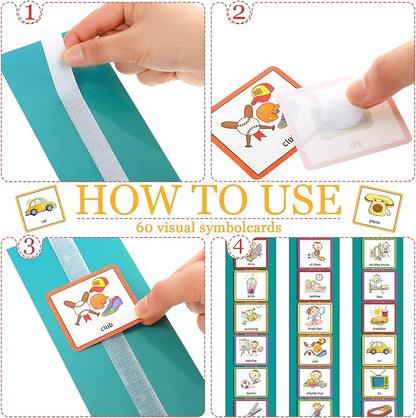 Geyee 60 Pcs Visual Schedule Cards Daily Routine Chart Visual Planner Cards Bulk for Autism Learning Materials Asperger's ADHD Home Education Behavioral Tool(Royal Blue)