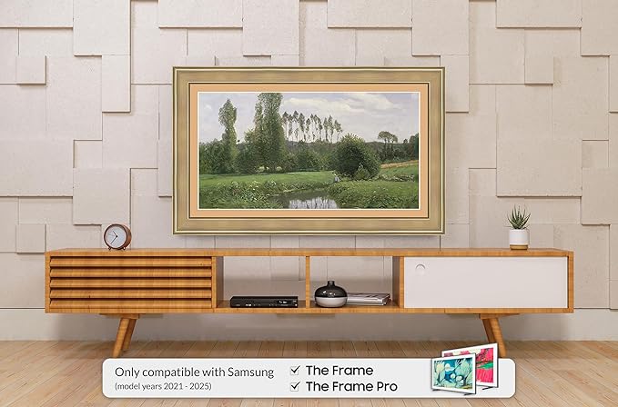 Champagne 85" Premiere Deco TV Frame - Compatible ONLY with Samsung The Frame TV and Pro TVs (Fits 2021-2025, LS03A, LS03B,LS03C,LS03D,LS03FA,LS03FW)
