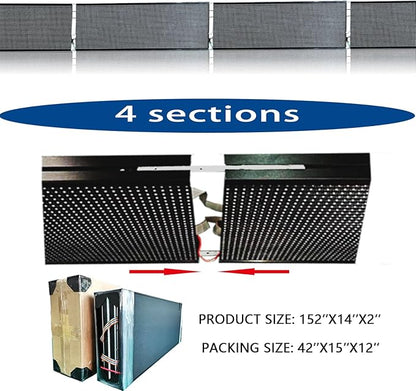 HS P10 Outdoor Programmable Scrolling Led Signs, Open Neon Sign, Digital Electronic Message Board Custom, Large Display Banner Waterproof , for Business Store Commercial Restaurant Window Advertising Public, Full Color High Brightness 152’’x14’’ WIFI c...
