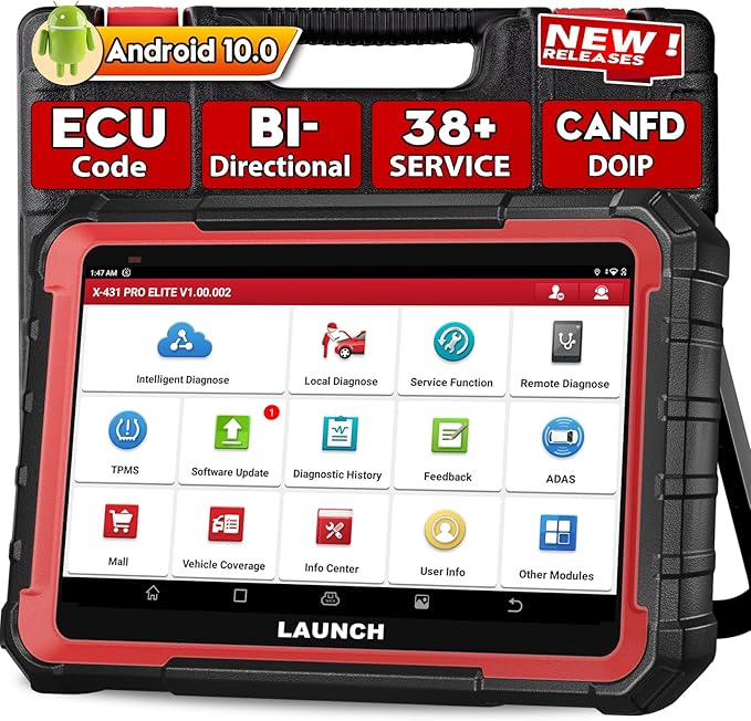 Launch X431 PRO Elite 2025 Bidirectional Scan Tool, 38+ Resets Full System Scanner, All-in-One Diagnostic Tool with Active Tests,ECU Code,CANFD DOIP FCA Autoauth V.A.G Guided，2 Years Free Update