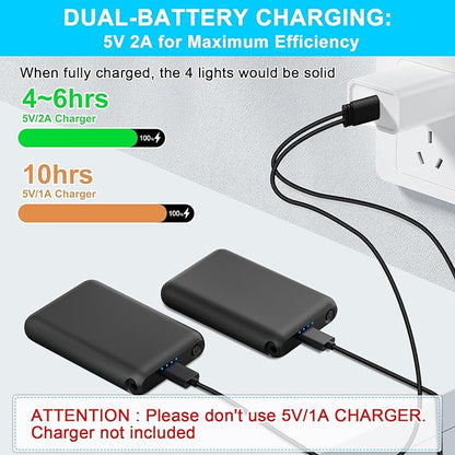 1 Pair 7.4V 2A 3000mAh Li-Polymer Rechargeable Battery Pack, Batteries for Battery Heated Glove with 3.5mm Female DC Jack for Heated Gloves, Heated Slippers, Heated Socks, Heated Scarf ＆Heated Insoles