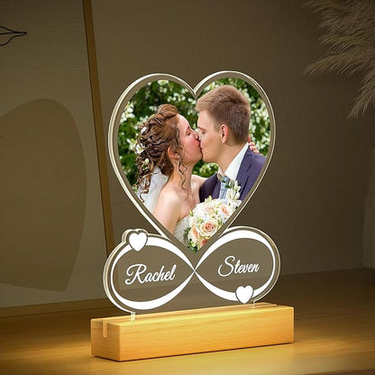 Personalized Engagement Wedding Gifts for Couples 2025, Custom Picture Frames, Customized Photo Frame, Personalized Anniversary Wedding Valentines Day Gifts for Women Men Her Him Wife Husband